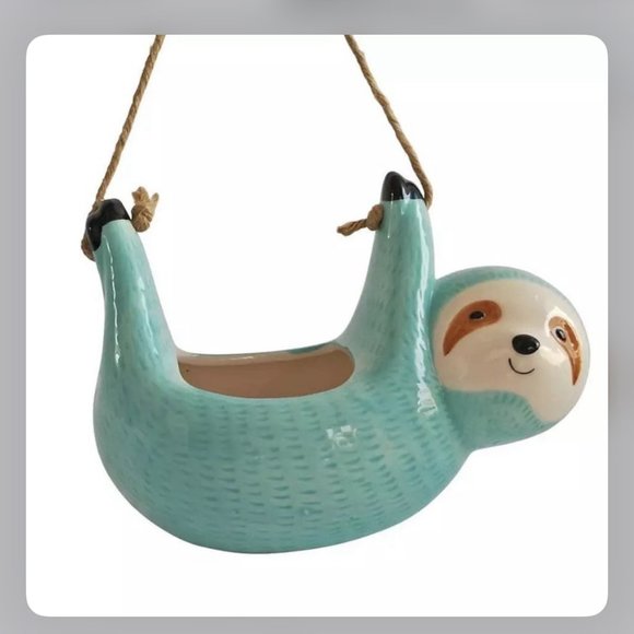 home Other - Sloth Hanging Planters Flower Ceramic Pot